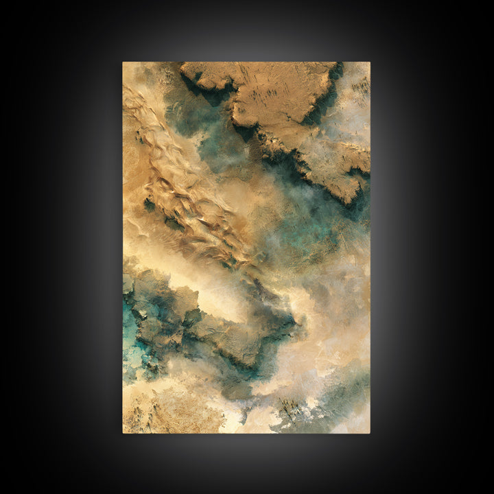Wind Carved Dune Patterns from Above Framed Canvas Print, Desert Art, Original Art, Southwestern Decor, Fine Art, Desert, DES-2x3-52