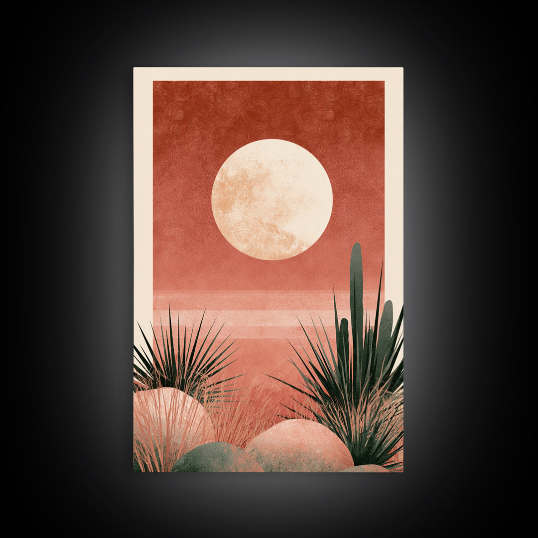 Minimal Beige Sun Canvas Print, Desert Art, Large Wall Art, Southwestern Decor, Desert, Western Wall Art, Mountain Wall Art, DES-2x3-54