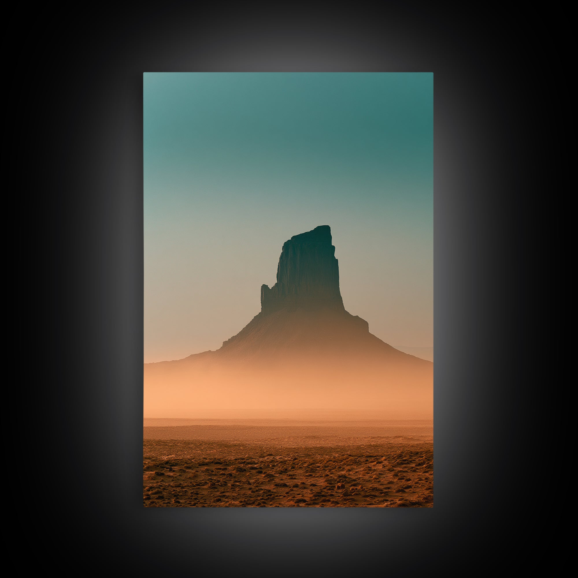 Monument Valley Silhouette Canvas Print, Desert Art, Landscape Art, Southwestern Decor, Oil Painting, Desert, Art Print, DES-2x3-65