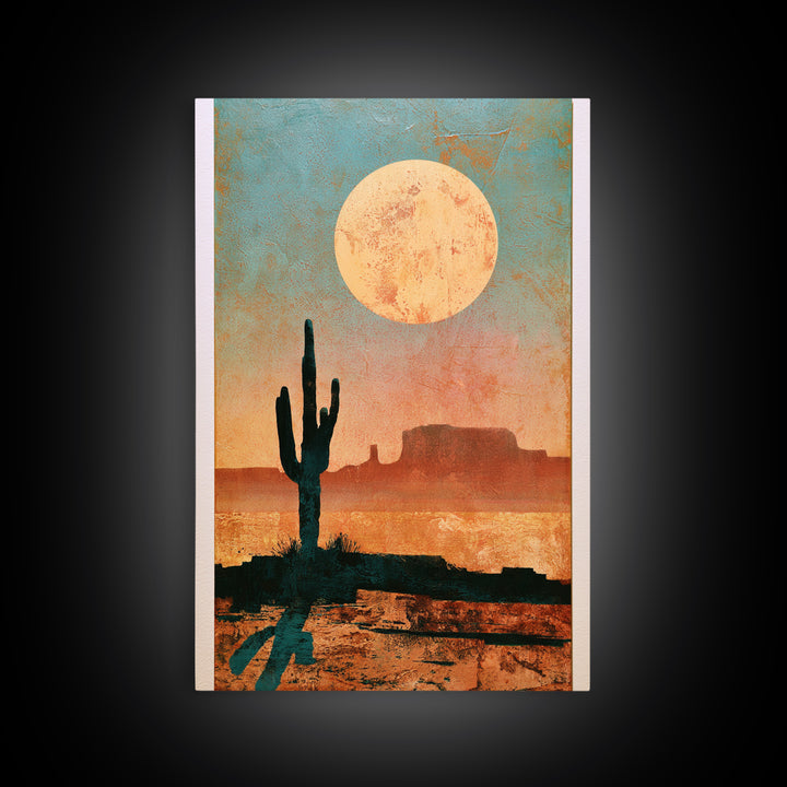 Minimal Beige Sun Framed Canvas Print, Desert Art, Abstract Wall Art, Southwestern Decor, Desert, Digital Download Art, DES-2x3-78