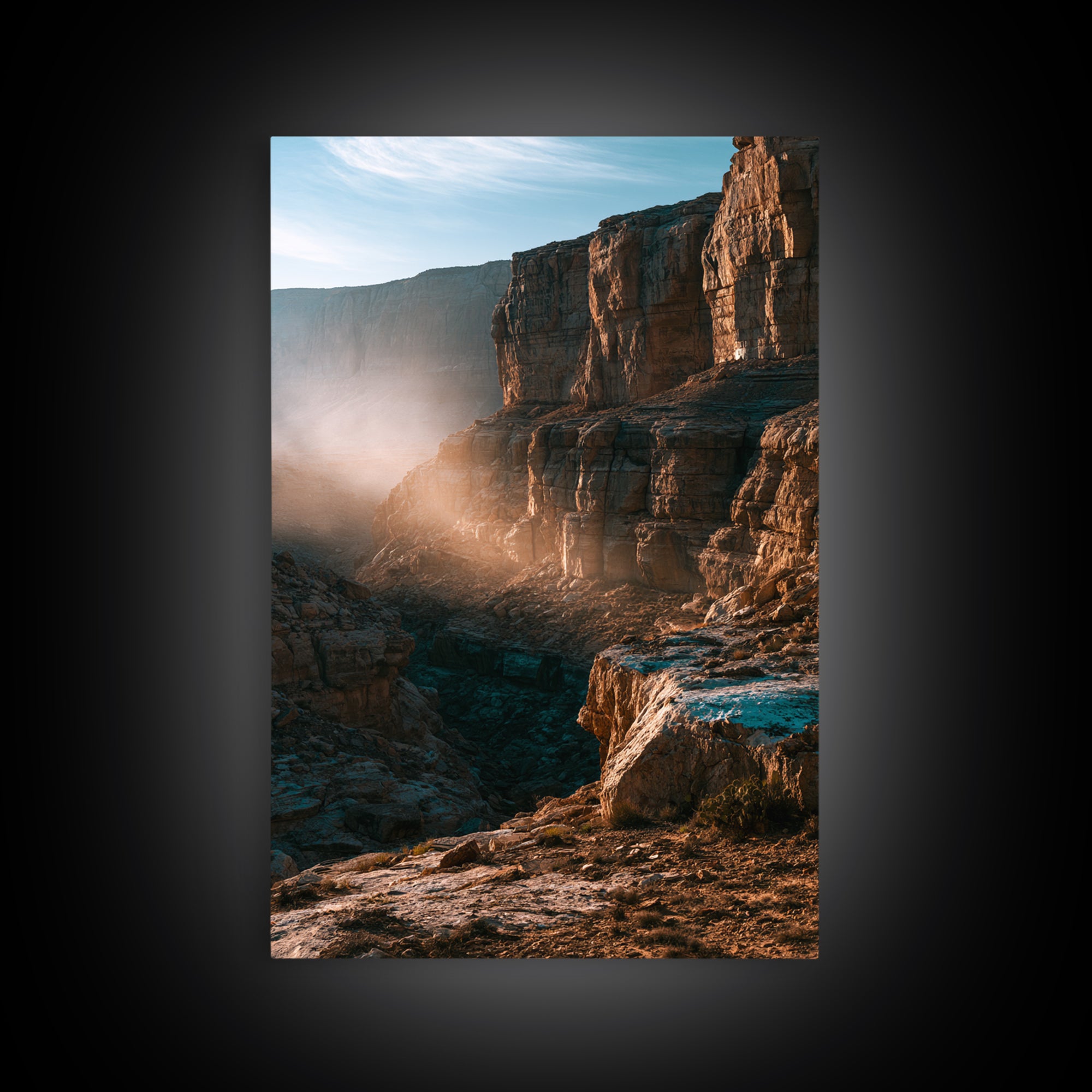 Sandstone Canyon with Dramatic Light Beam Canvas Print, Desert Art, Digital Download Art, Southwestern Decor, Fine Art, Desert, DES-2x3-96