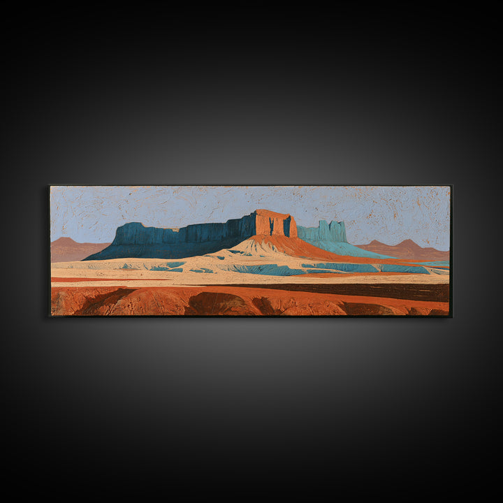 Abstract Mesa Landscape Canvas Print, Desert Art, Minimalist Decor, Southwestern Decor, Fine Art, Desert, Boho, Original Art, DES-3x1-19