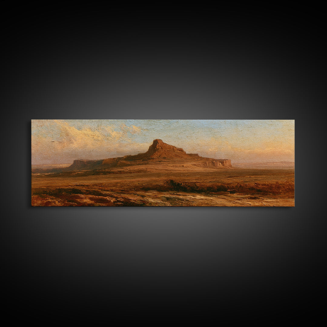 Abstract Mesa Landscape Canvas Print, Desert Art, Large Wall Art, Southwestern Decor, Watercolor Art, Desert, Western Wall Art, DES-3x1-43
