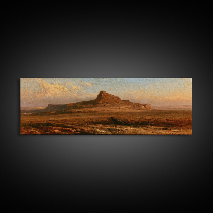 Abstract Mesa Landscape Canvas Print, Desert Art, Large Wall Art, Southwestern Decor, Watercolor Art, Desert, Western Wall Art, DES-3x1-43
