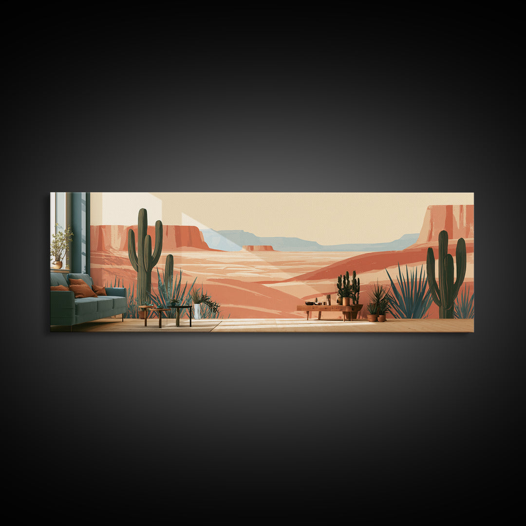 Wind Carved Dune Patterns from Above Framed Canvas Print, Desert Art, Art Print, Southwestern Decor, Oil Painting, Desert, DES-3x1-60