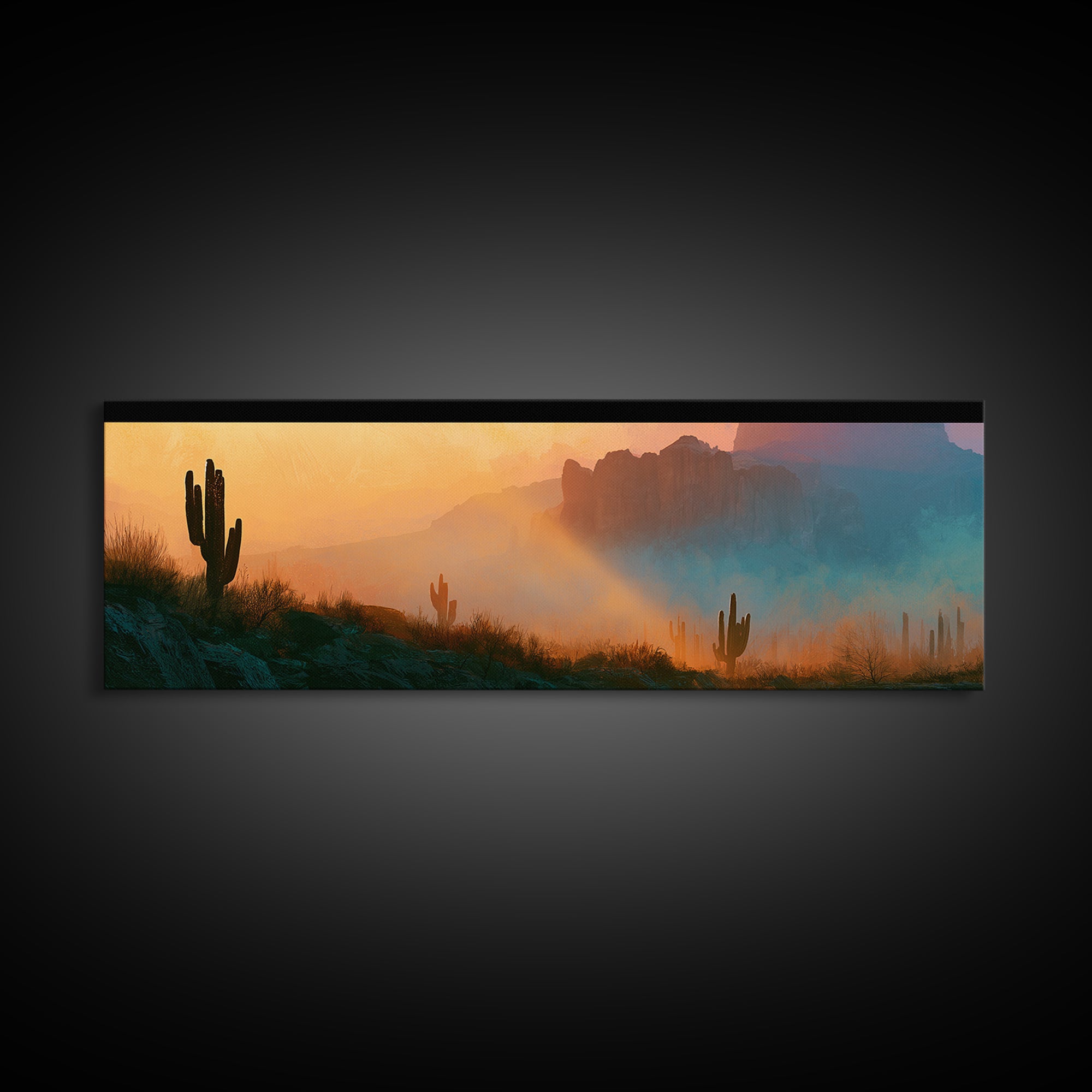 Sandstone Canyon with Dramatic Light Beam Canvas Print, Desert Art, Landscape Art, Southwestern Decor, Fine Art, Desert, DES-3x1-8