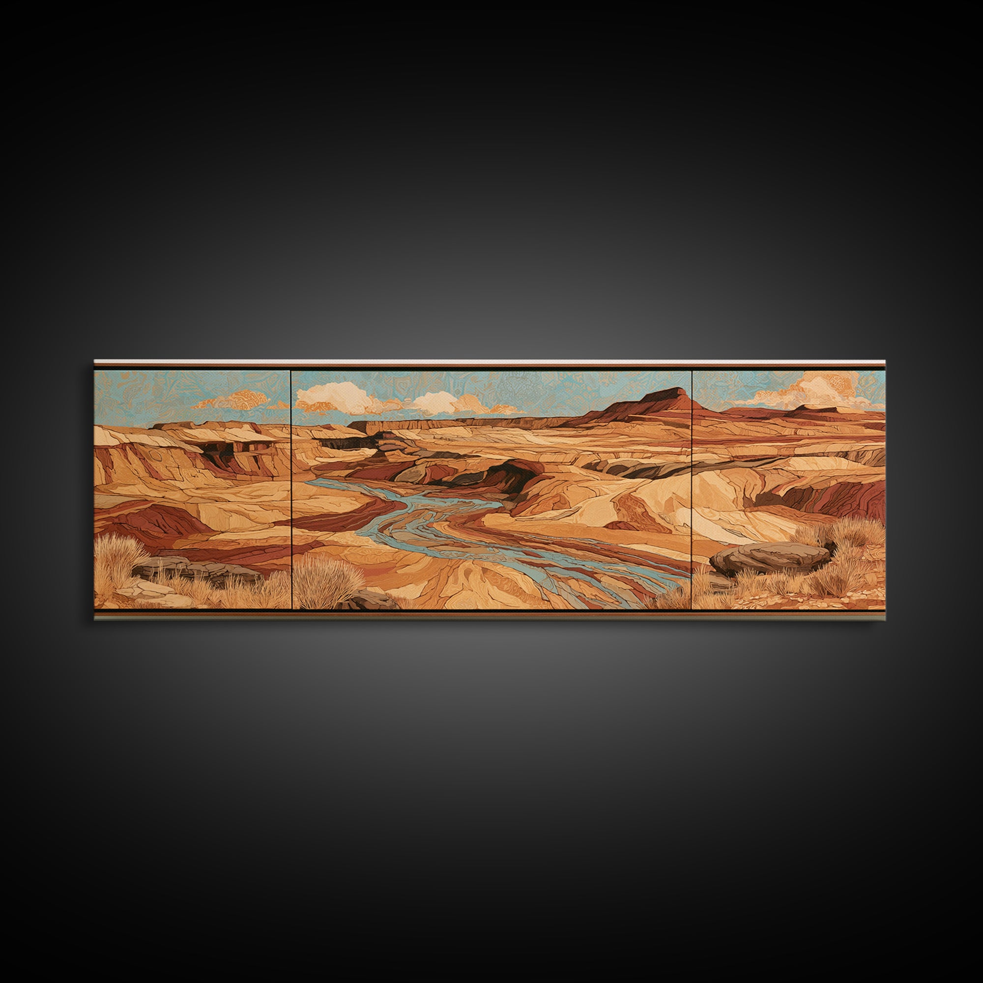 Wind Carved Dune Patterns from Above Framed Canvas Print, Desert Art, Wall Art Prints, Southwestern Decor, Fine Art, Desert, DES-3x1-84