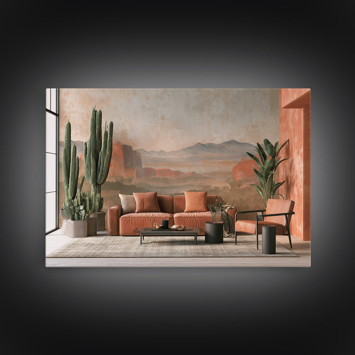 Ancient Desert Petroglyph Design Canvas Print, Desert Art, Digital Download Art, Southwestern Decor, Watercolor Art, Desert, DES-3x2-1