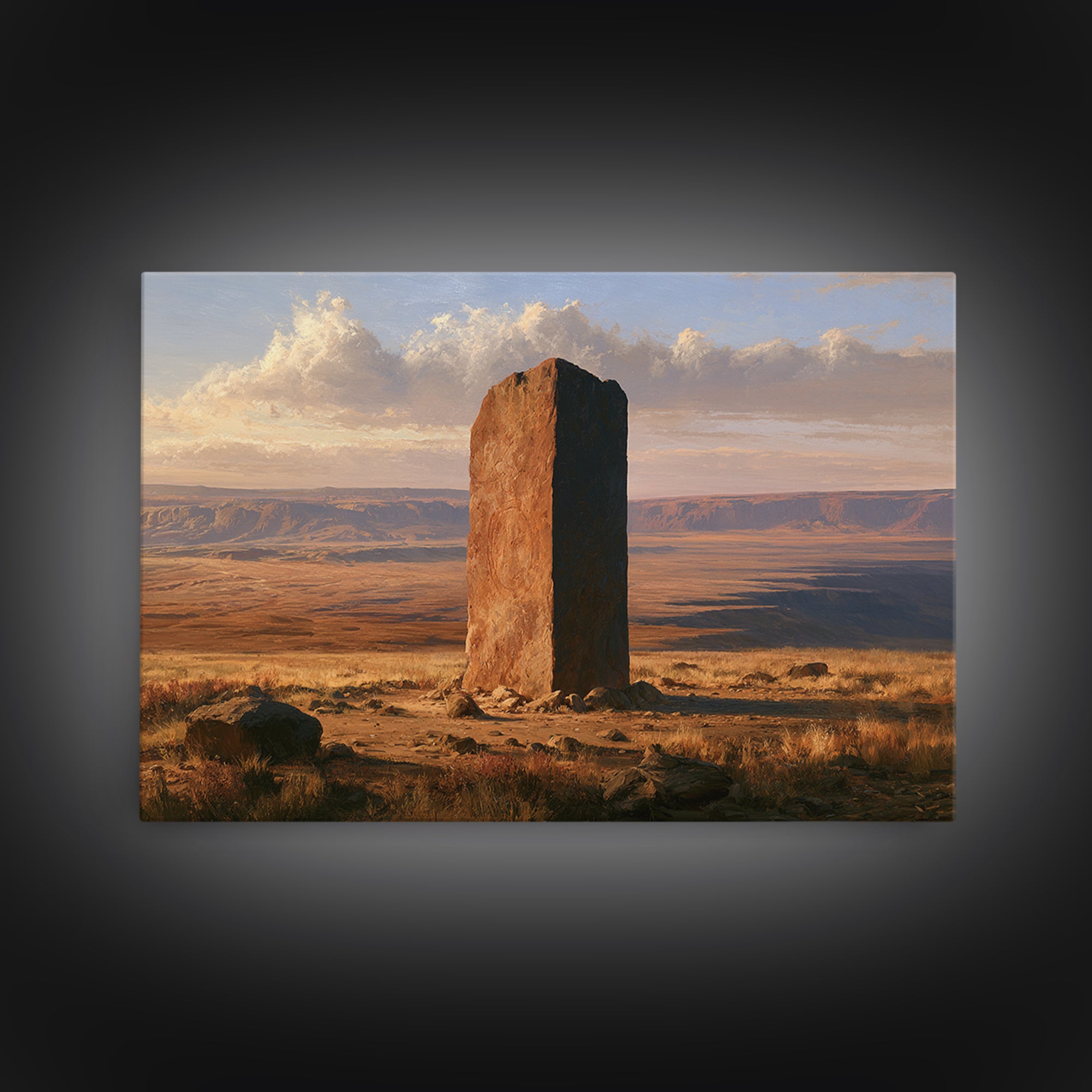 Ancient Desert Petroglyph Design Framed Canvas Print, Desert Art, Fine Art Print, Southwestern Decor, Fine Art, Desert, DES-3x2-25