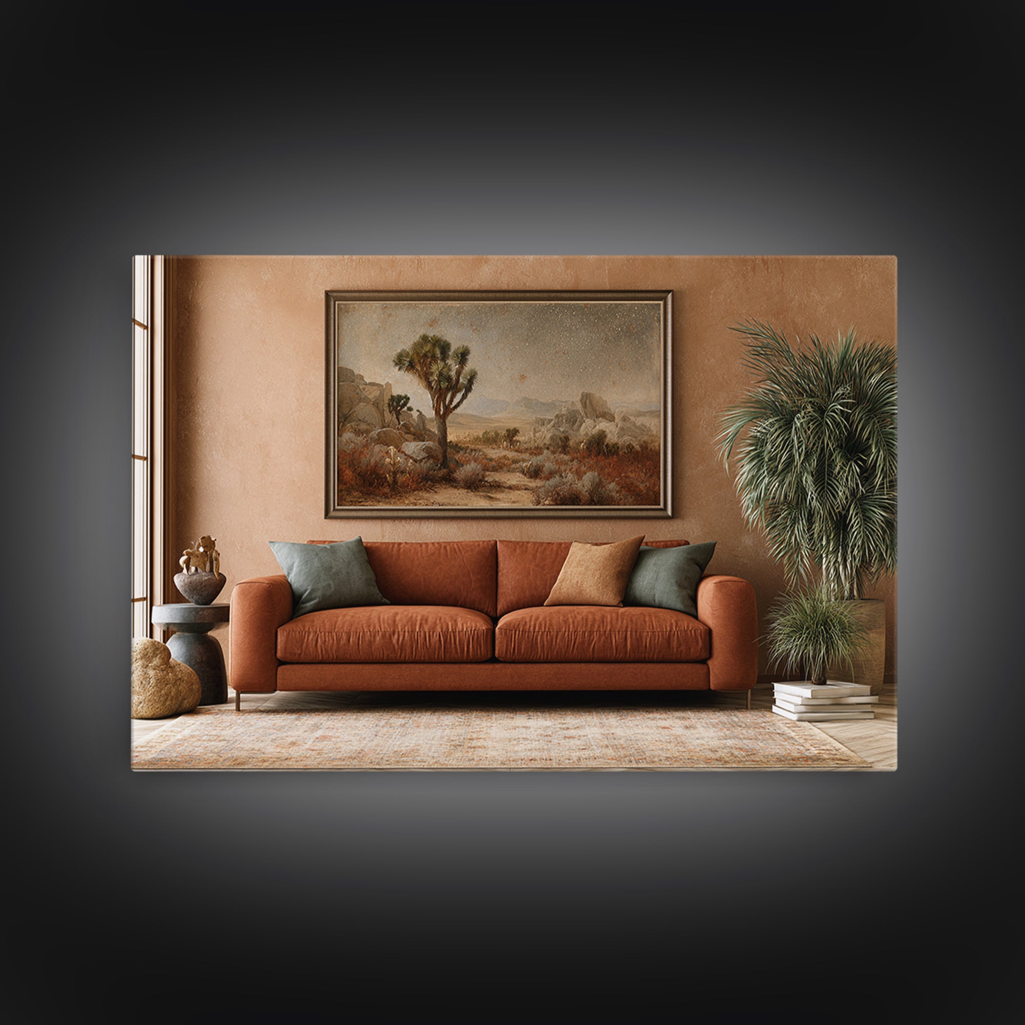Joshua Tree under Star Filled Night Canvas Print, Desert Art, Living Room Art, Southwestern Decor, Fine Art, Desert, DES-3x2-34