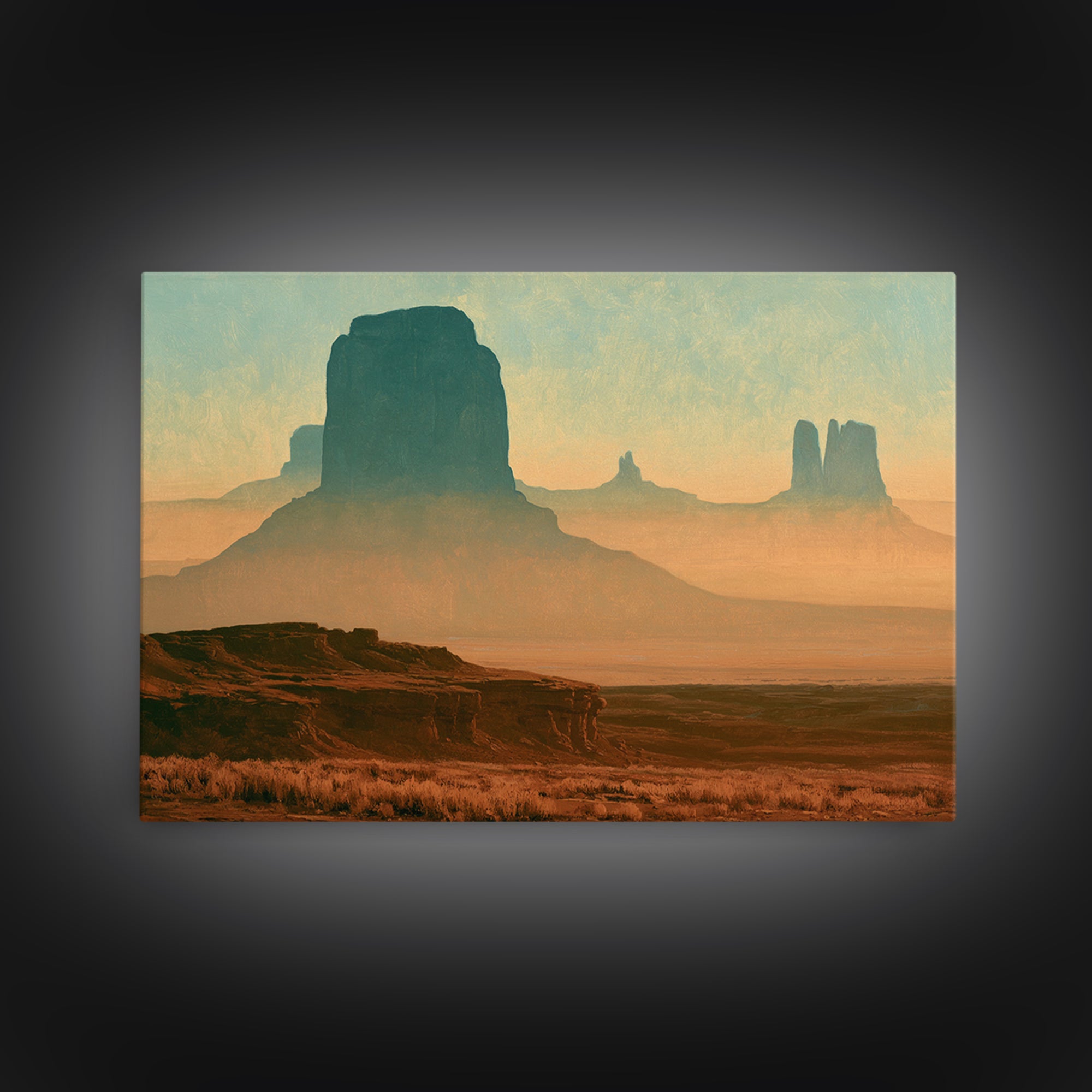 Monument Valley Silhouette Canvas Print, Desert Art, Luxury Decor, Southwestern Decor, Fine Art, Desert, Wall Art Prints, DES-3x2-37