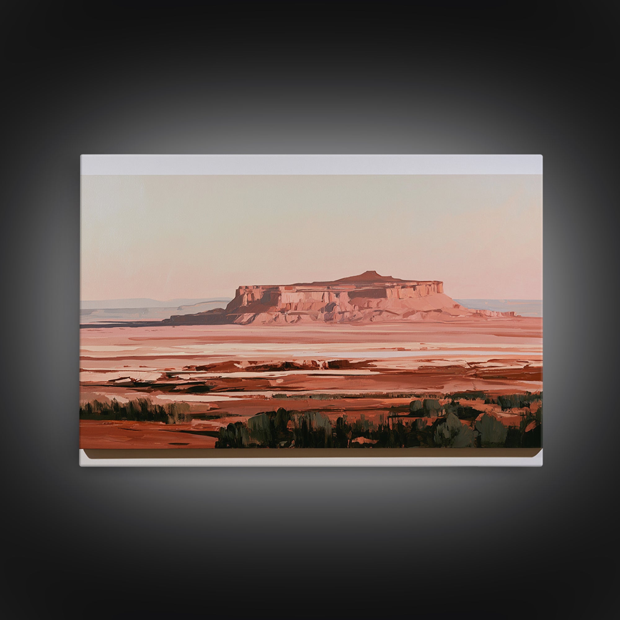 Abstract Mesa Landscape Framed Canvas Print, Desert Art, Colorful Wall Art, Southwestern Decor, Fine Art, Desert, DES-3x2-55
