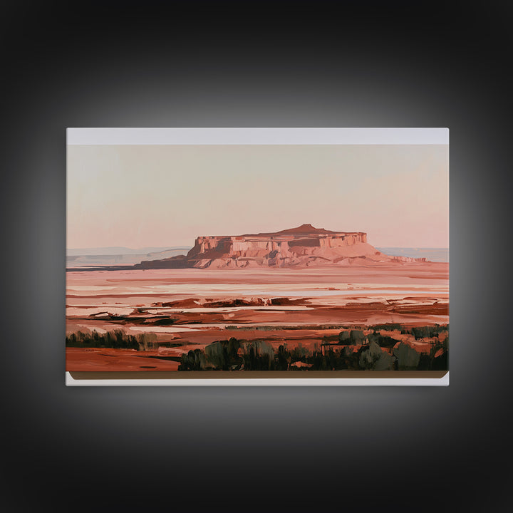 Abstract Mesa Landscape Framed Canvas Print, Desert Art, Colorful Wall Art, Southwestern Decor, Fine Art, Desert, DES-3x2-55