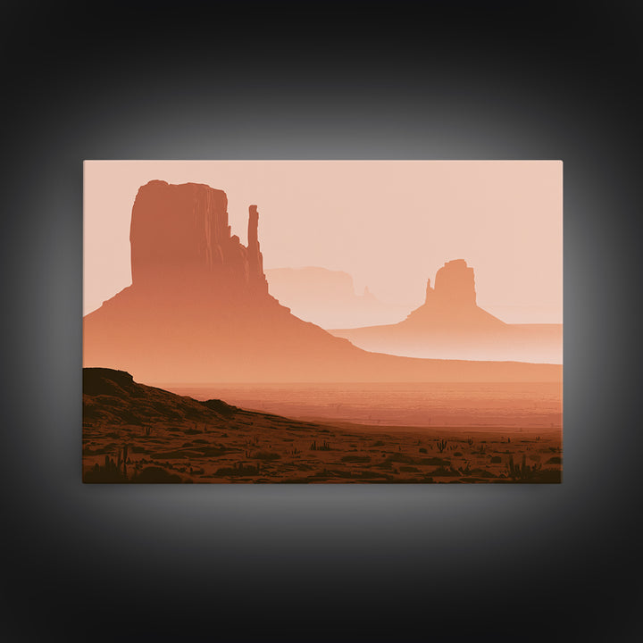 Monument Valley Silhouette Canvas Print, Desert Art, Luxury Decor, Southwestern Decor, Fine Art, Desert, Wall Art Prints, DES-3x2-61