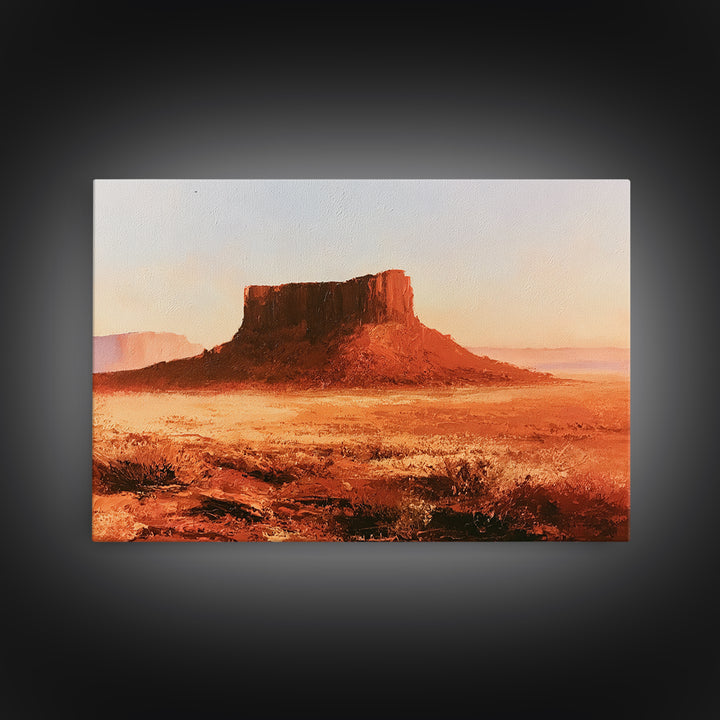 Abstract Mesa Landscape Framed Canvas Print, Desert Art, Wall Art Prints, Southwestern Decor, Fine Art, Desert, Boho Decor, DES-3x2-79