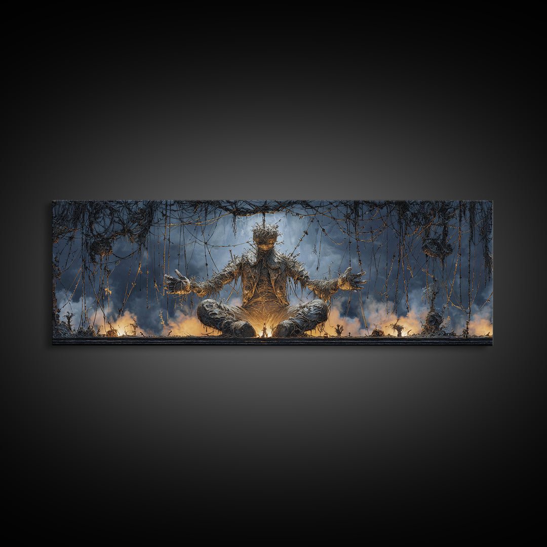 The Stitched Giant, Extra Wide Wall Art, Macabre Wall Art, Framed Canvas Print, Halloween Wall Decor, Gothic Home Decor, Halloween Decor
