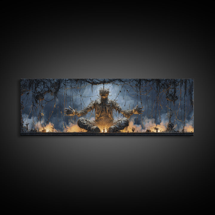 The Stitched Giant, Extra Wide Wall Art, Macabre Wall Art, Framed Canvas Print, Halloween Wall Decor, Gothic Home Decor, Halloween Decor