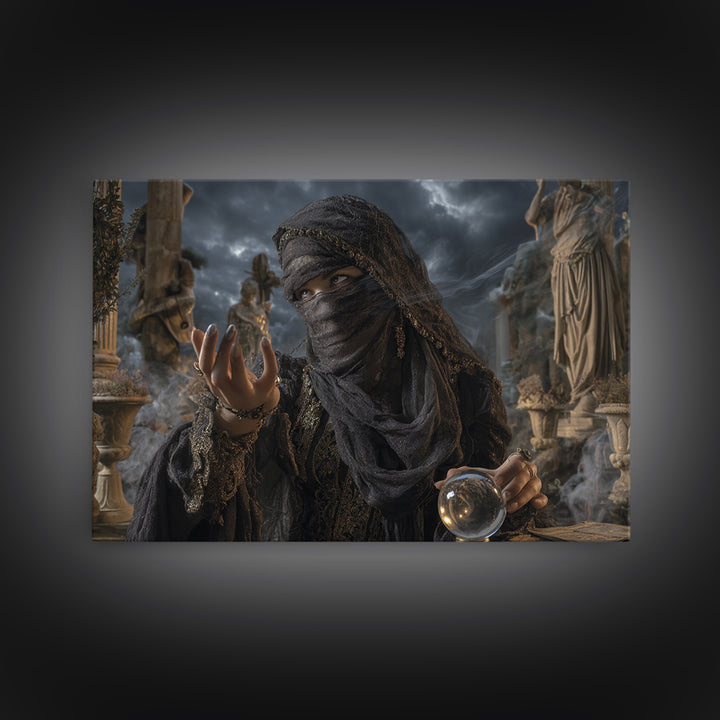 The Midnight Fortune Teller, Landscape Wall Art, Spooky Home Decor, Canvas Print, Halloween Wall Decor, Gothic Home Decor, Spooky Wall Decor