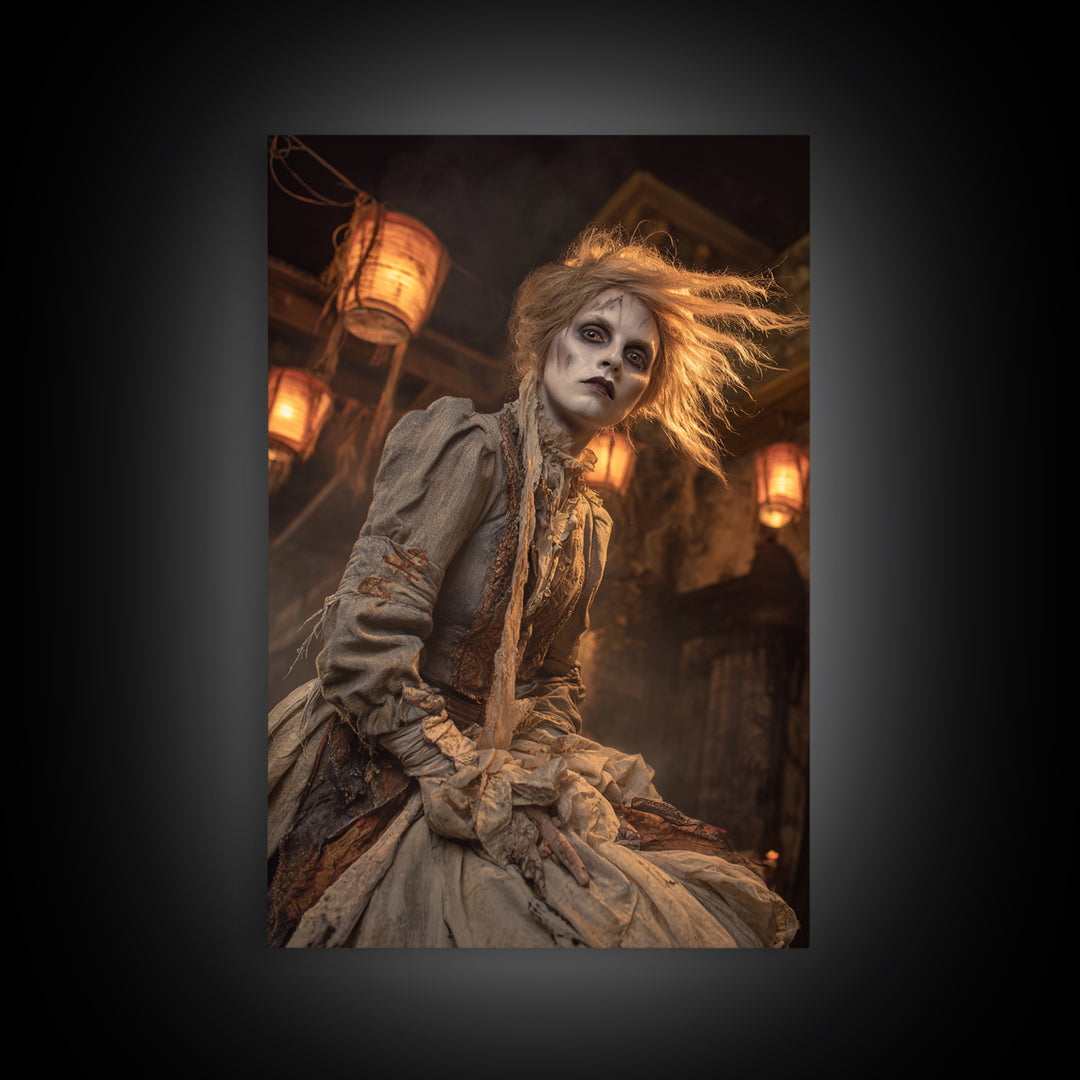 The Banshee Singer, Vertical Wall Art, Spooky Home Decor, Canvas Print, Halloween Wall Decor, Gothic Home Decor, Halloween Wall Art