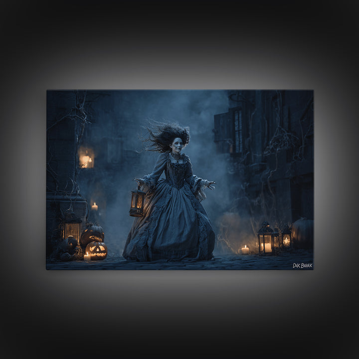 The Banshee Singer, Landscape Wall Art, Haunted Gothic Art, Framed Canvas Print, Halloween Wall Decor, Gothic Home Decor