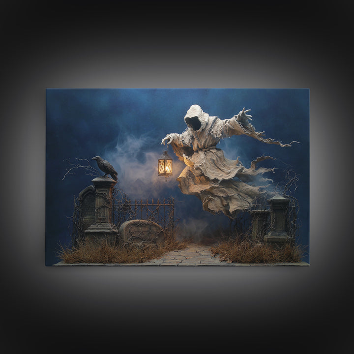 The Tattered Wraith, Landscape Wall Art, Dark Halloween Decor, Canvas Print, Halloween Wall Decor, Gothic Home Decor, Horror Wall Art