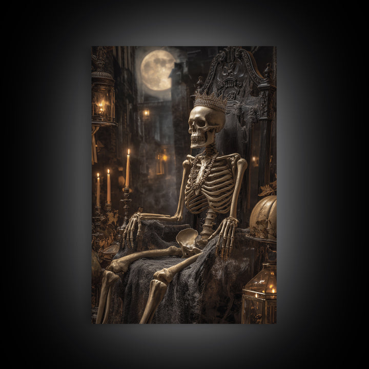 The Bone Queen, Vertical Wall Art, Dark Halloween Decor, Canvas Print, Halloween Wall Decor, Gothic Home Decor, Spooky Wall Decor
