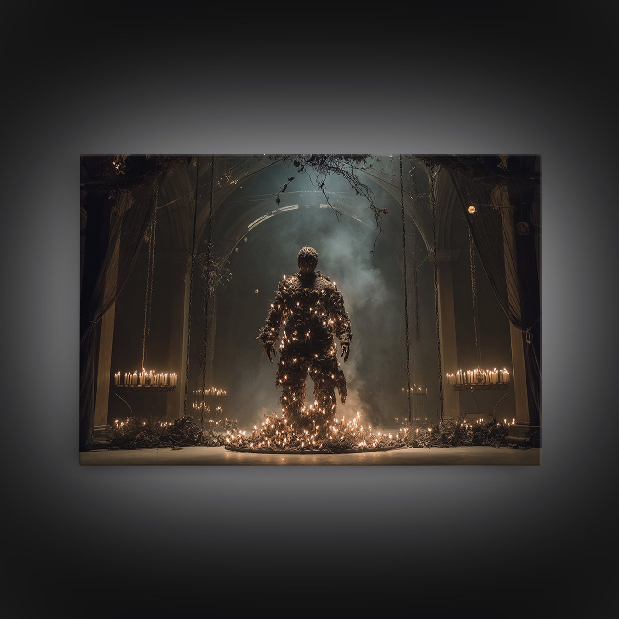 The Candlewax Man, Landscape Wall Art, Spooky Home Decor, Canvas Print, Halloween Wall Decor, Gothic Home Decor, Halloween Wall Art