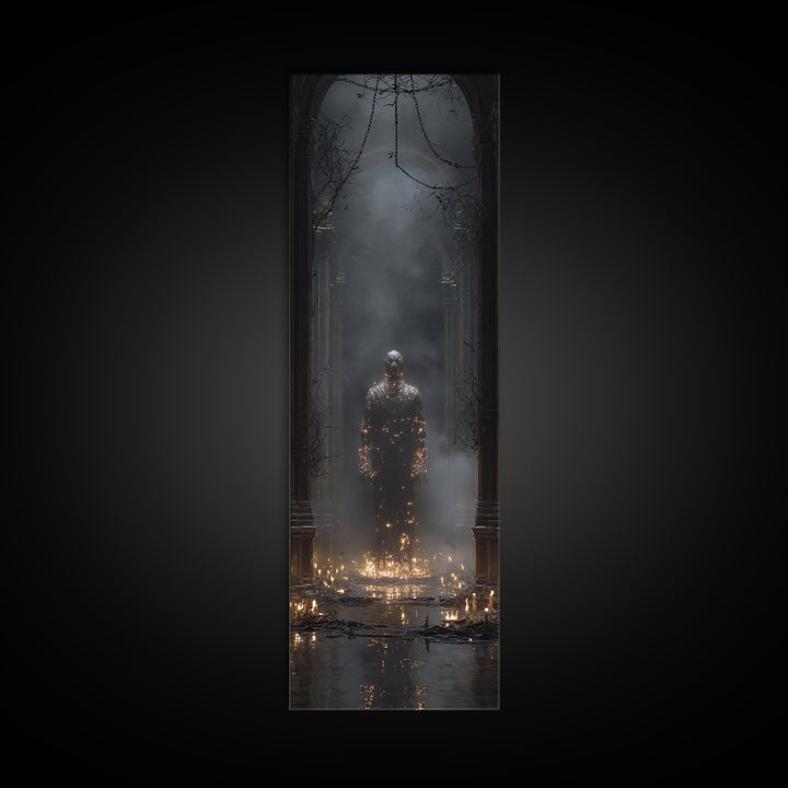 The Candlewax Man, Tall Narrow Wall Art, Spooky Home Decor, Canvas Print, Halloween Wall Decor, Gothic Home Decor, Statement Wall Art