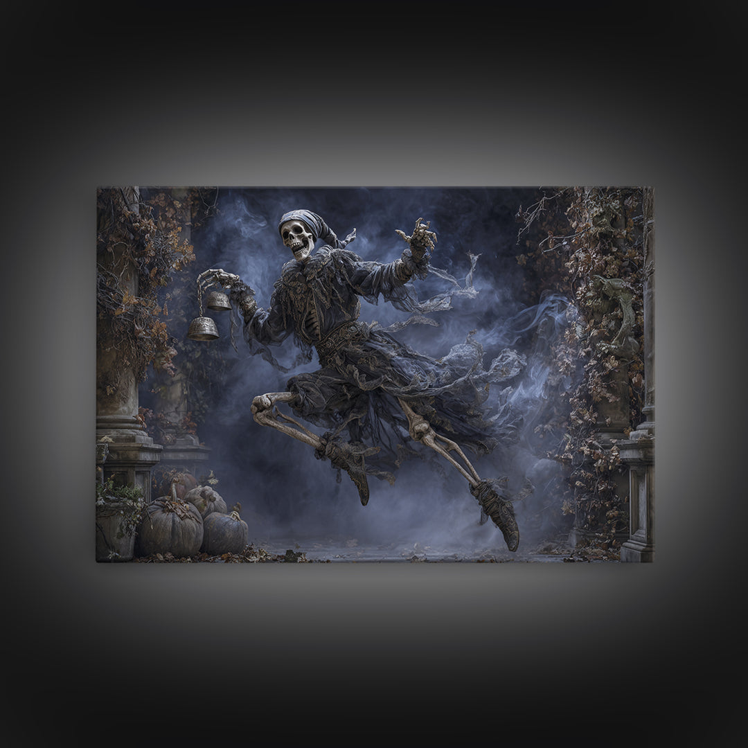 The Phantom Jester, Landscape Wall Art, Macabre Wall Art, Framed Canvas Print, Halloween Wall Decor, Gothic Home Decor, Statement Wall Art