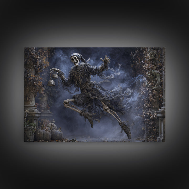 The Phantom Jester, Landscape Wall Art, Macabre Wall Art, Framed Canvas Print, Halloween Wall Decor, Gothic Home Decor, Statement Wall Art
