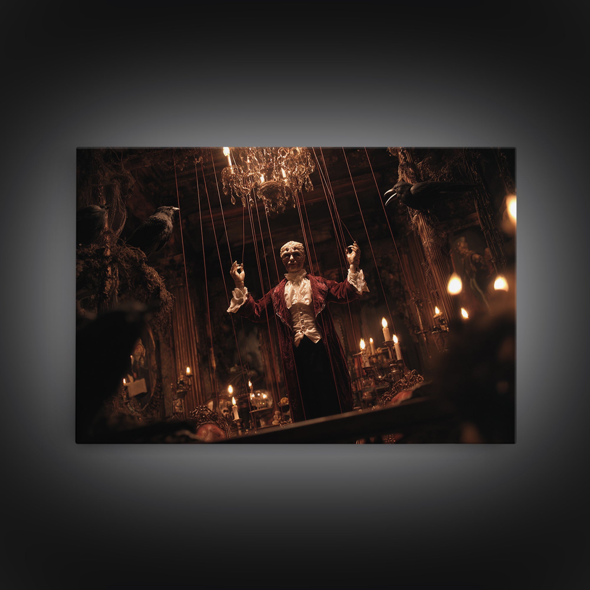 The Marionette Master, Landscape Wall Art, Dark Halloween Decor, Canvas Print, Halloween Wall Decor, Gothic Home Decor, Horror Wall Art
