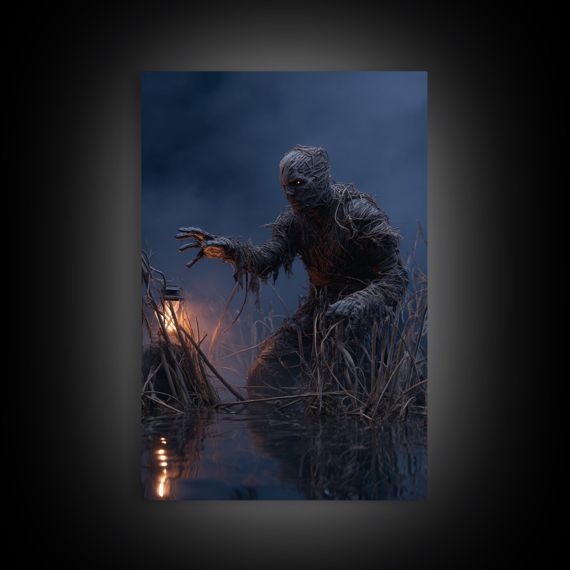 The Bog Mummy, Vertical Wall Art, Haunted Gothic Art, Framed Canvas Print, Halloween Wall Decor, Gothic Home Decor, Horror Wall Art