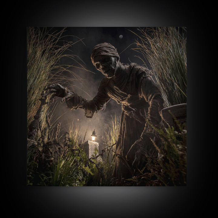 The Bog Mummy, Square Wall Art, Gothic Horror Wall Art, Framed Canvas Print, Halloween Wall Decor, Gothic Home Decor, Statement Wall Art