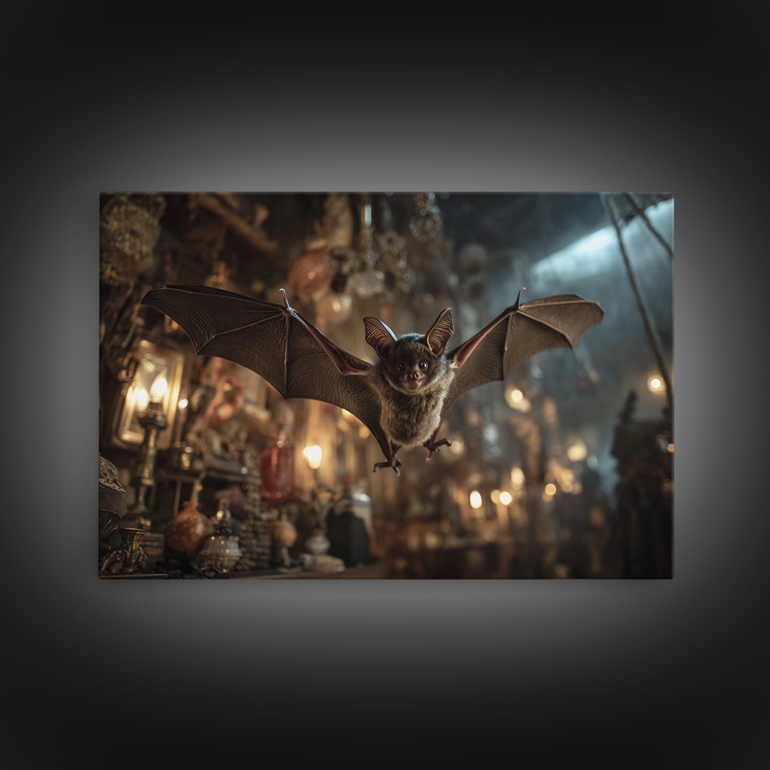 The Bat-Winged Imp, Landscape Wall Art, Spooky Home Decor, Canvas Print, Halloween Wall Decor, Gothic Home Decor, Spooky Wall Decor