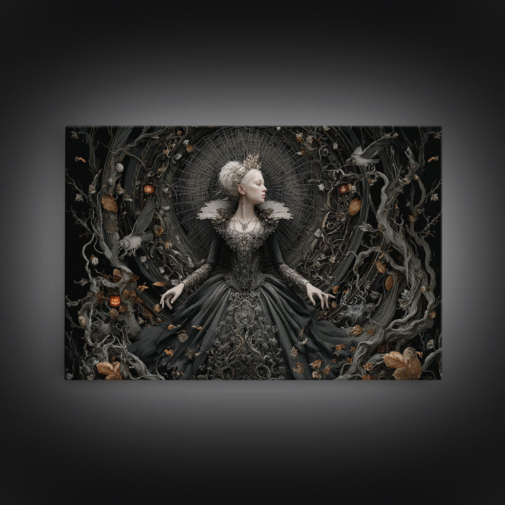 The Spider Queen, Landscape Wall Art, Haunted Gothic Art, Framed Canvas Print, Halloween Wall Decor, Gothic Home Decor, Horror Wall Art