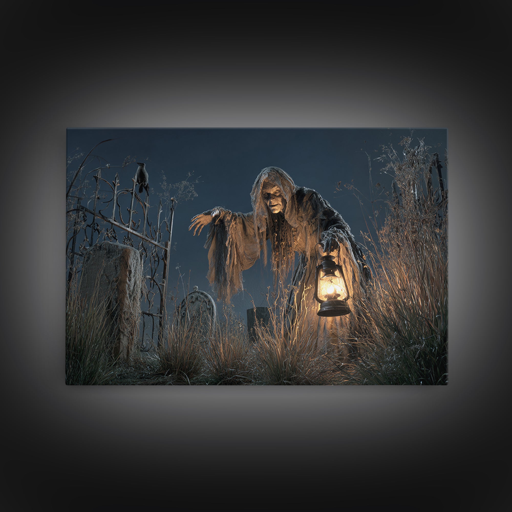 The Salt-Marsh Witch, Landscape Wall Art, Dark Halloween Decor, Canvas Print, Halloween Wall Decor, Gothic Home Decor
