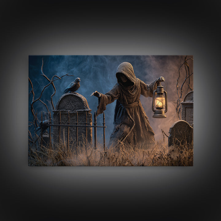 The Crossroads Spirit, Landscape Wall Art, Dark Fantasy Wall Art, Canvas Print, Halloween Wall Decor, Gothic Home Decor, Horror Wall Art