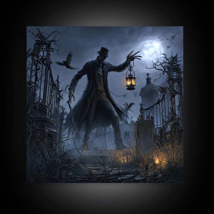 The Crossroads Spirit, Square Wall Art, Spooky Home Decor, Canvas Print, Halloween Wall Decor, Gothic Home Decor, Spooky Wall Decor