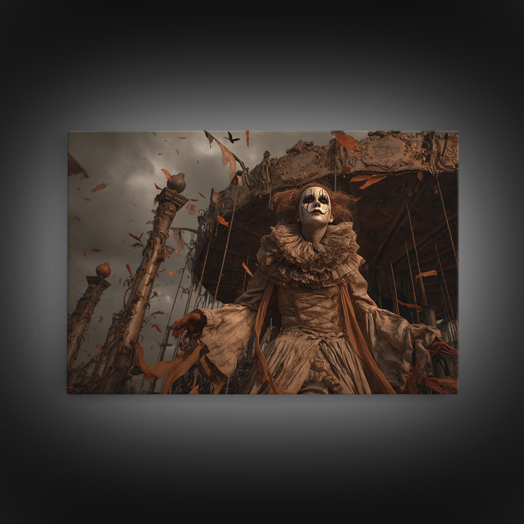 The Abandoned Carnival, Landscape Wall Art, Gothic Horror Wall Art, Framed Canvas Print, Halloween Wall Decor, Gothic Home Decor