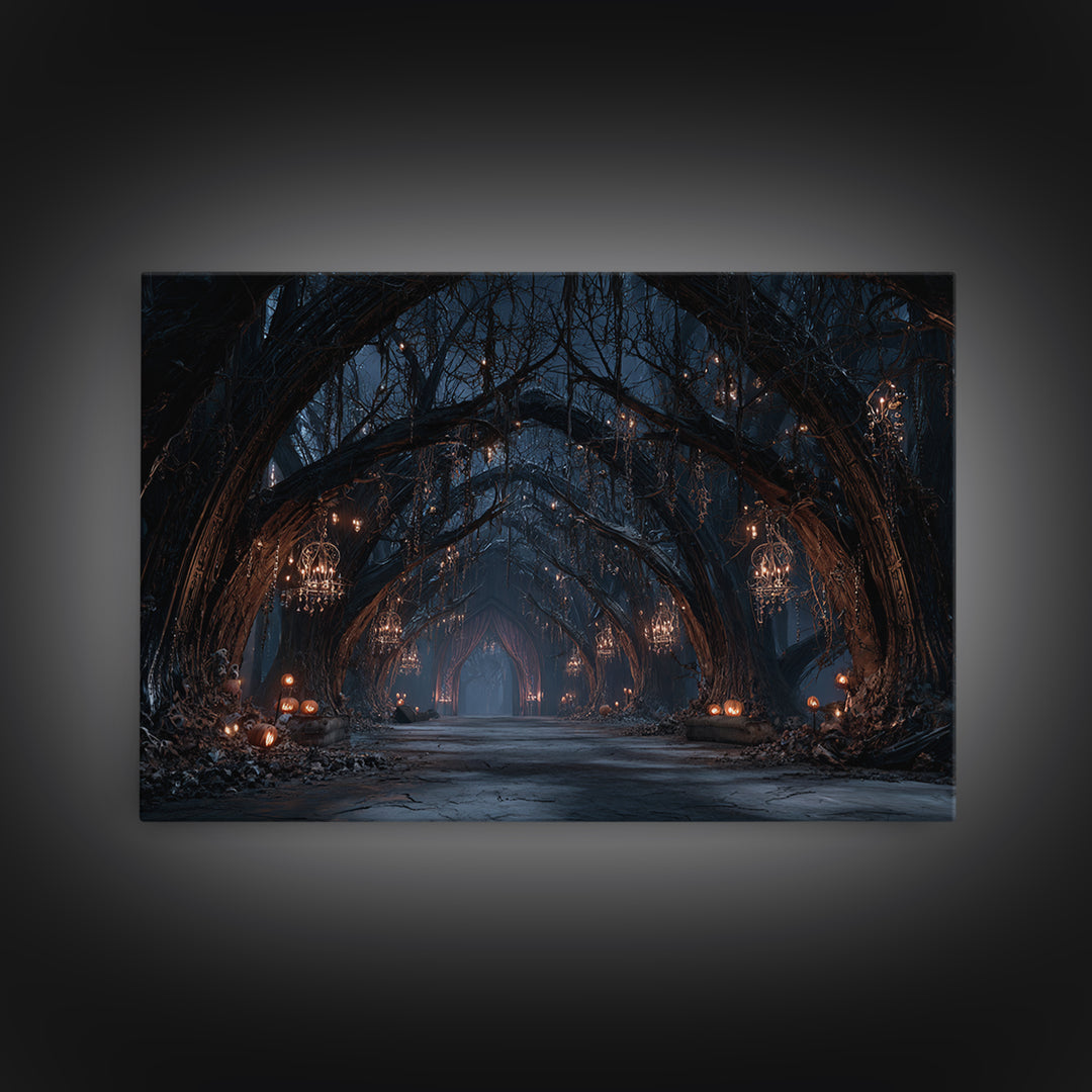 The Witch'S Forest, Landscape Wall Art, Dark Halloween Decor, Canvas Print, Halloween Wall Decor, Gothic Home Decor, Collectible Wall Decor