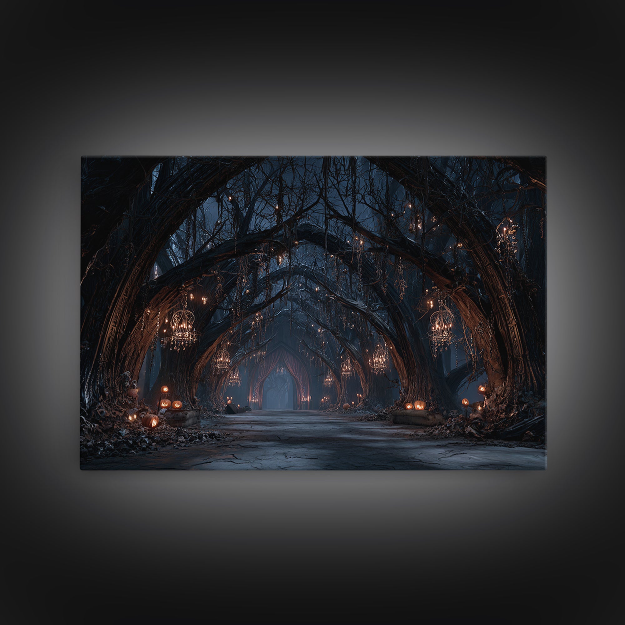 The Witch'S Forest, Landscape Wall Art, Dark Halloween Decor, Canvas Print, Halloween Wall Decor, Gothic Home Decor, Collectible Wall Decor