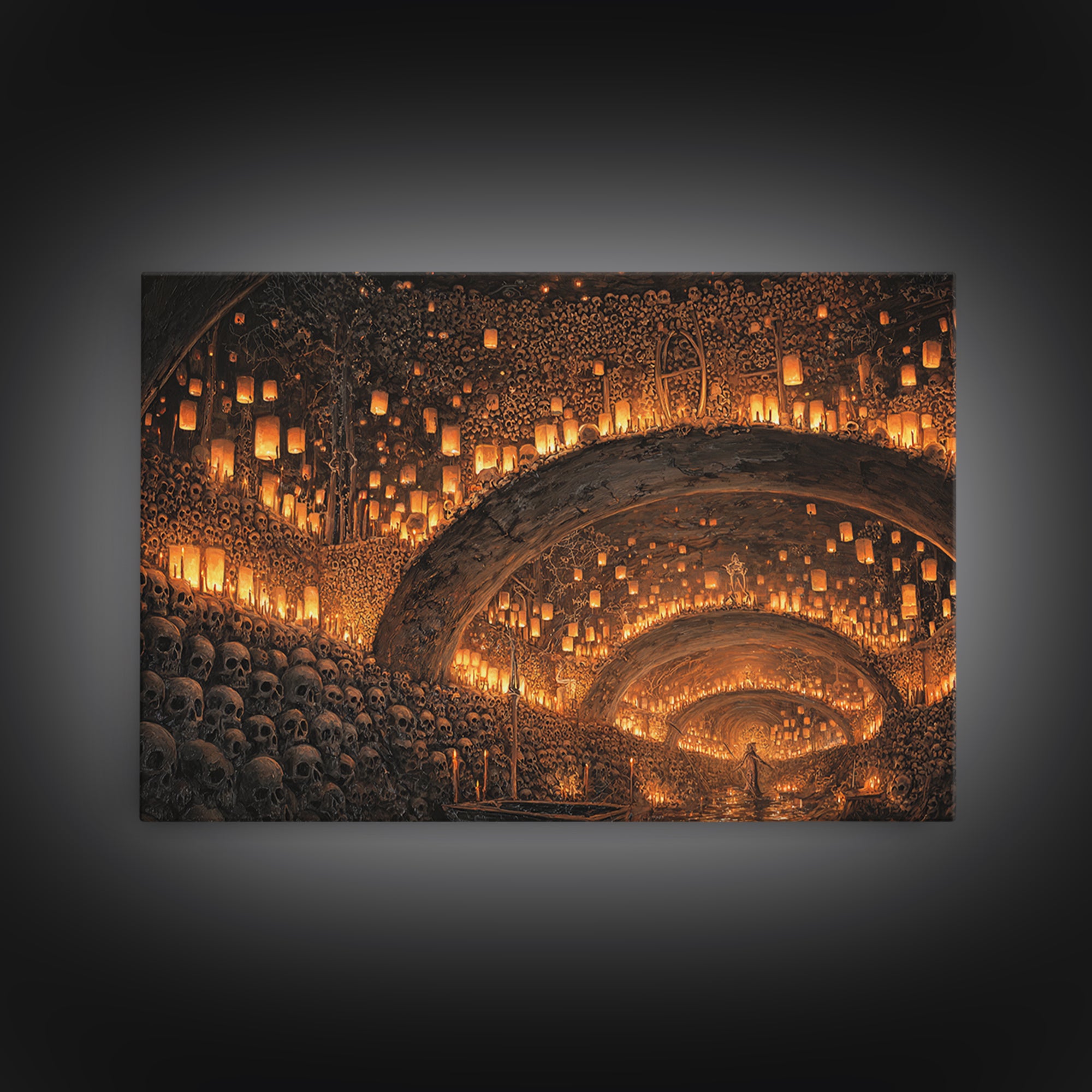 The Endless Catacombs, Landscape Wall Art, Spooky Home Decor, Canvas Print, Halloween Wall Decor, Gothic Home Decor, Seasonal Home Decor