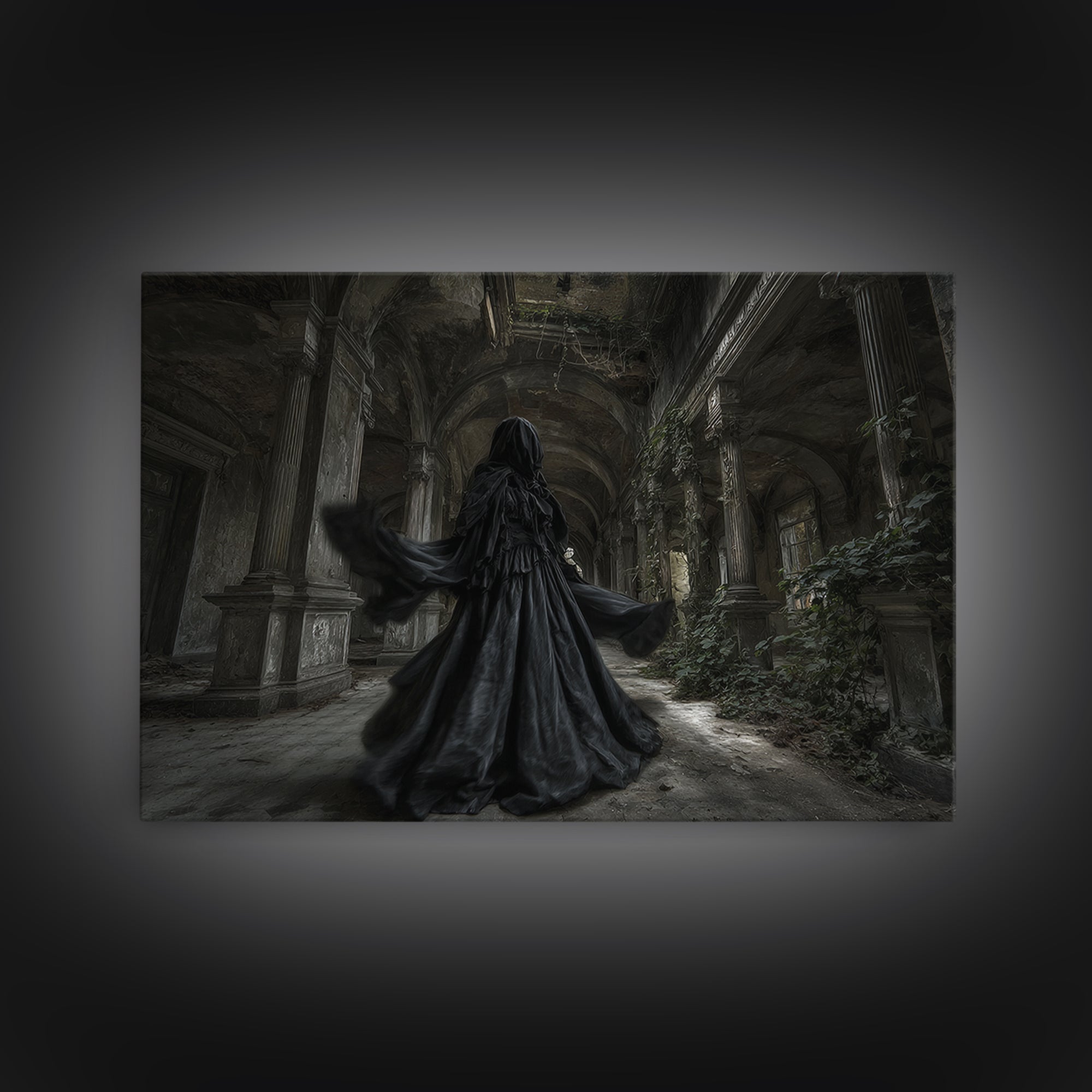 The Derelict Asylum, Landscape Wall Art, Dark Halloween Decor, Canvas Print, Halloween Wall Decor, Gothic Home Decor, Horror Wall Art
