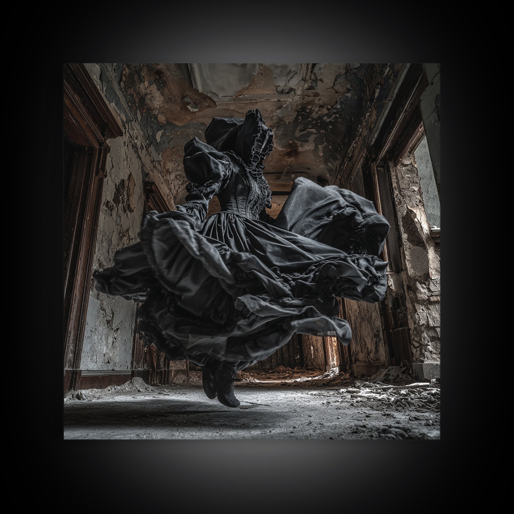 The Derelict Asylum, Square Wall Art, Dark Halloween Decor, Canvas Print, Halloween Wall Decor, Gothic Home Decor, Dark Fantasy Art