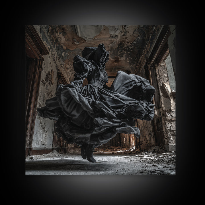 The Derelict Asylum, Square Wall Art, Dark Halloween Decor, Canvas Print, Halloween Wall Decor, Gothic Home Decor, Dark Fantasy Art