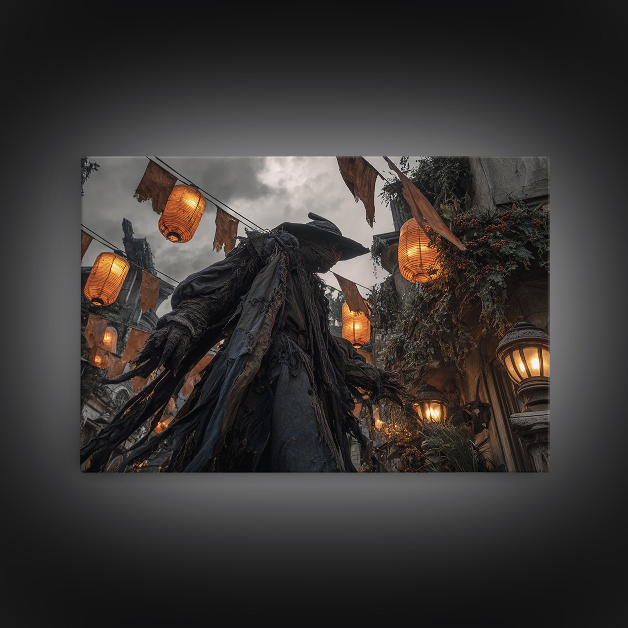 The Monster Parade, Landscape Wall Art, Spooky Home Decor, Canvas Print, Halloween Wall Decor, Gothic Home Decor, Dark Fantasy Art
