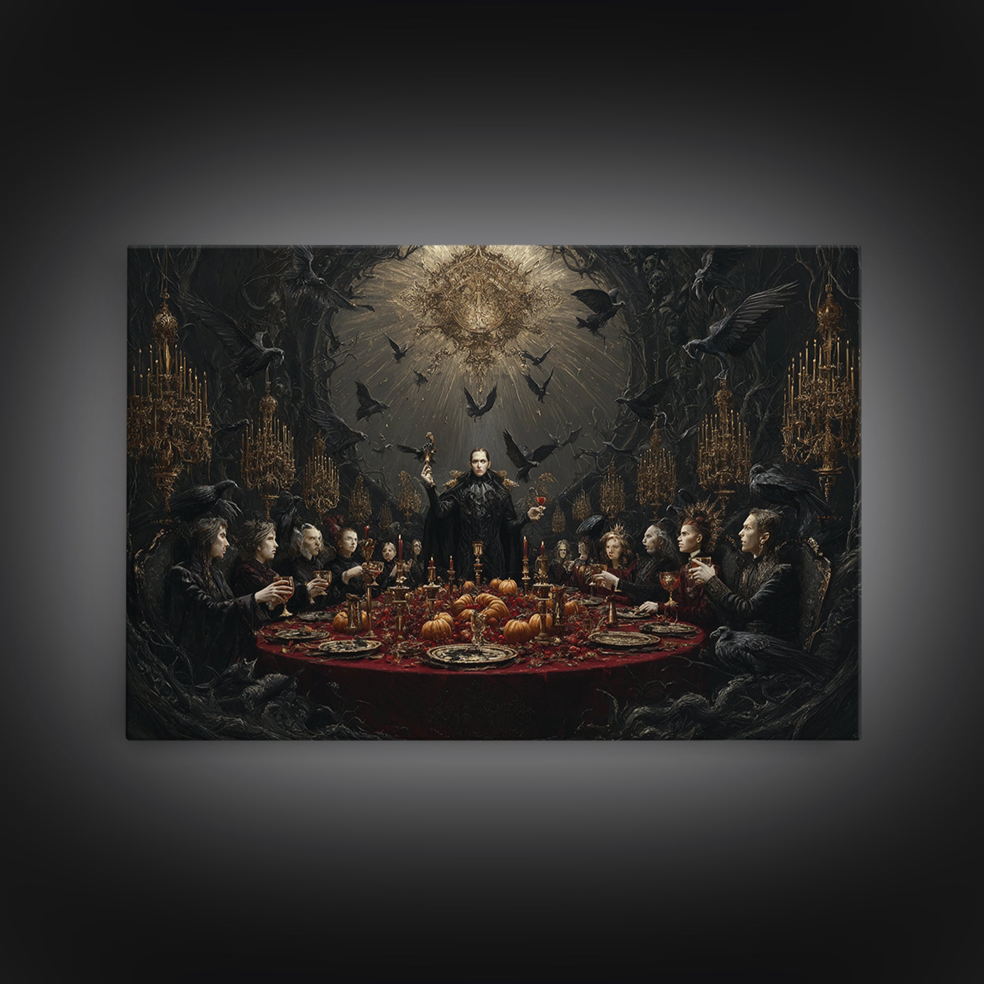 The Vampire Banquet, Landscape Wall Art, Spooky Home Decor, Canvas Print, Halloween Wall Decor, Gothic Home Decor, Spooky Wall Decor