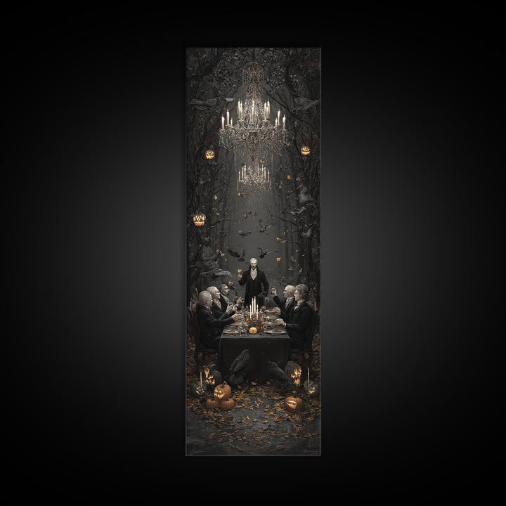The Vampire Banquet, Tall Narrow Wall Art, Spooky Home Decor, Canvas Print, Halloween Wall Decor, Gothic Home Decor, Spooky Wall Decor