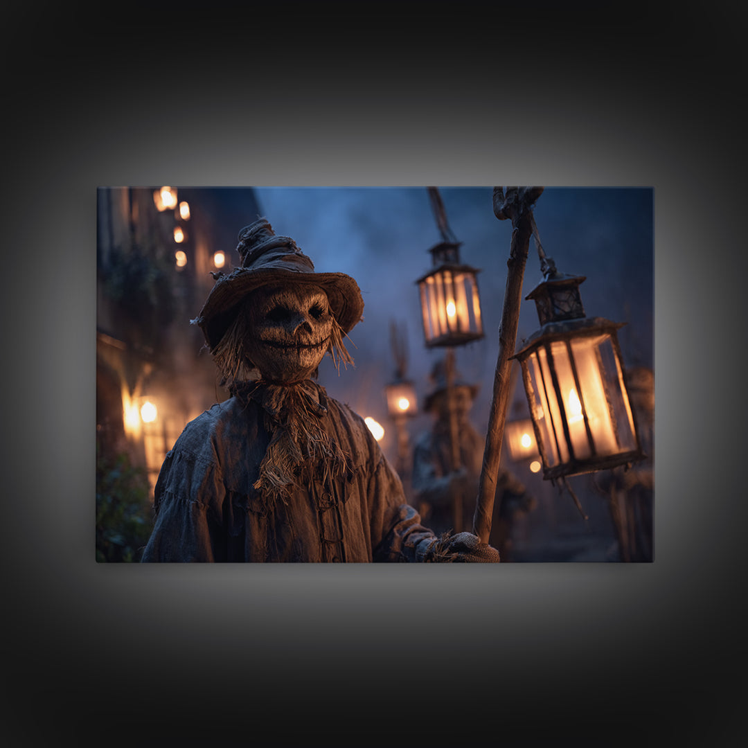 The Scarecrow Uprising, Landscape Wall Art, Spooky Home Decor, Canvas Print, Halloween Wall Decor, Gothic Home Decor, Dark Fantasy Art