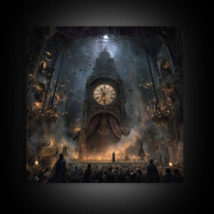 The Thirteenth Bell, Square Wall Art, Spooky Home Decor, Canvas Print, Halloween Wall Decor, Gothic Home Decor, Dark Fantasy Art